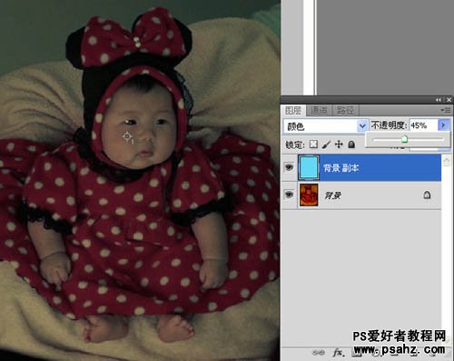PS调色教程：利用平均颜色修复偏色的宝宝照片