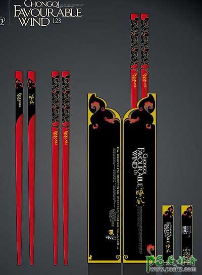 中国风筷子包装设计作品欣赏，中国特色漂亮的筷子包装设计