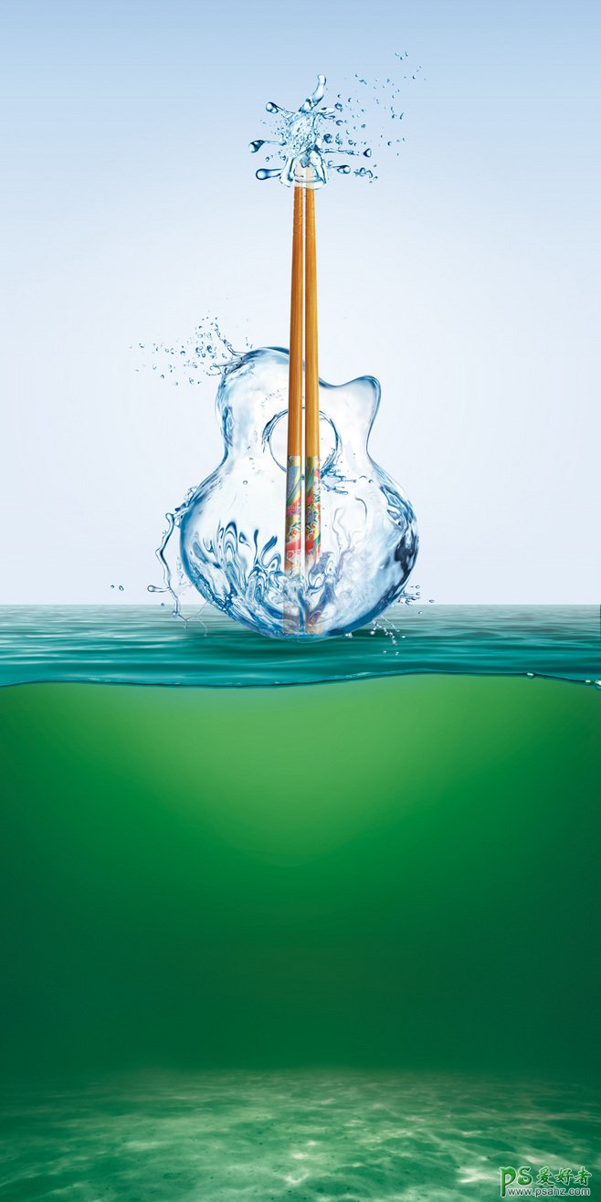 非常酷的流水效果物体海报，水制物体设计作品欣赏。