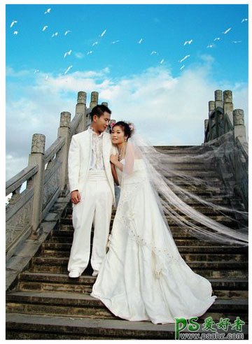 photoshop制作清爽动感的情侣婚纱照