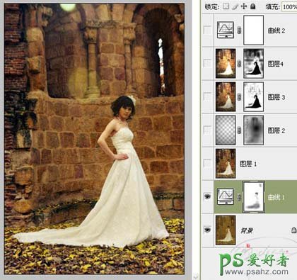 photoshop修复偏色的美女婚片实例教程