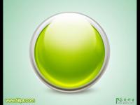 翠绿色玻璃水晶按扭制 Photoshop鼠绘玻璃质感绿色水晶球失量图