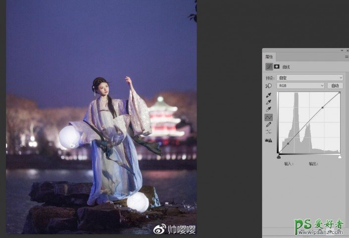 LR后期调色教程：学习给夜间拍摄的古装美女人像调出柔光色调。