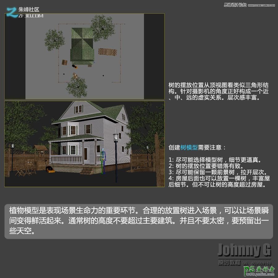3dmax别墅效果图模型制作教程：打造时尚的欧式小别墅建筑模型图