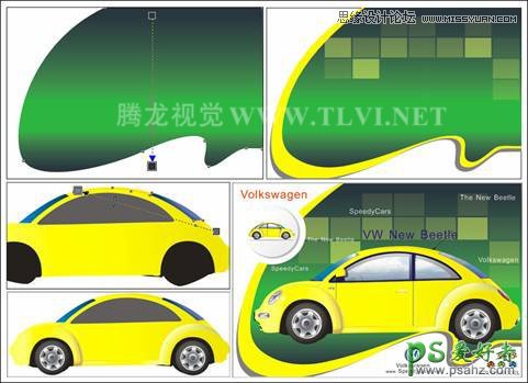 CorelDRAW绘制可爱的卡通小汽车宣传海报效果图-汽车失量图素材