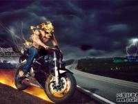 幽灵战车电影海报 photoshop合成超酷的幽灵骑士