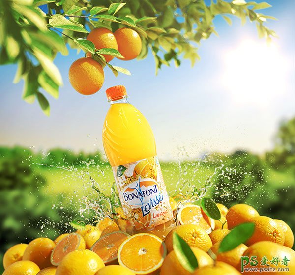 精美的果汁饮料平面广告设计作品，让人眼前一亮的果汁广告设计图