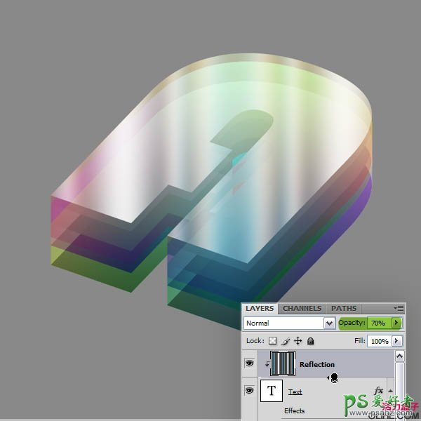 PS文字特效教程：设计多层次感的3D立体彩色水晶字，立体水晶字