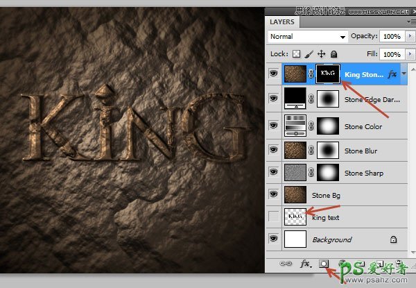 利用photoshop滤镜及图层样式设计漂亮风格的褐色岩石字体