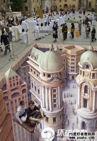街头3D立体画作品欣赏：震惊世界的街头3D立体画