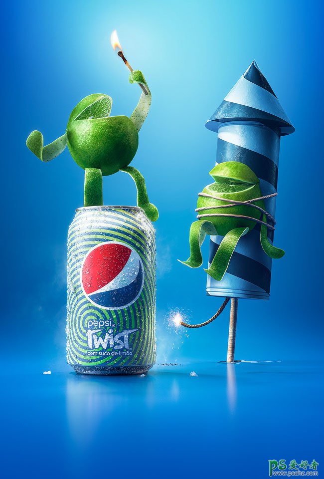 PEPSI Twist百事清柠系列夏日清新趣味的饮料创意设计作品