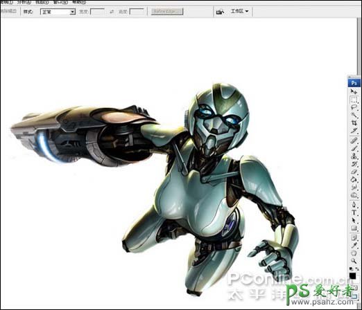 PS鼠绘教程：绘制漂亮科幻效果的太空机器人战斗场景