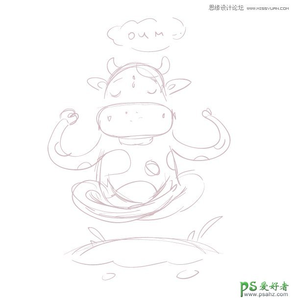Illustrator鼠绘可爱的插画奶牛失量图片素材