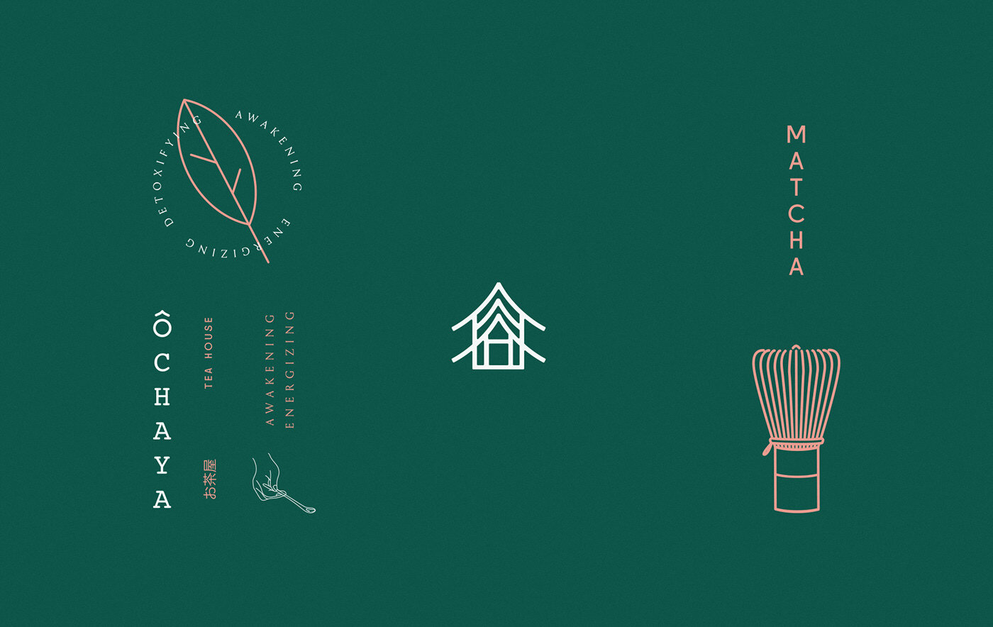 日式宣传茶室品牌视觉设计作品,日式风格抹茶品牌视觉设计。