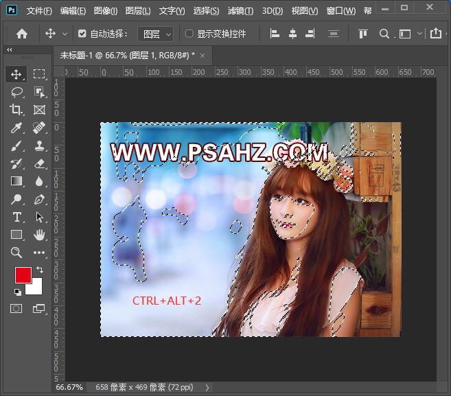 Photoshop给清纯少女图片调出质感复古色彩，炫彩时光效果美女