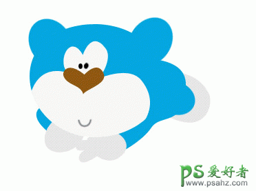 PS鼠绘教程：绘制可爱的蓝色卡通小熊失量图片素材