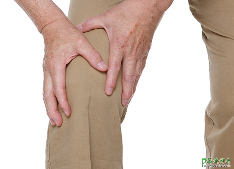 PS图片合成实例：利用溶图技术创意合成出疼痛表情的人物膝盖
