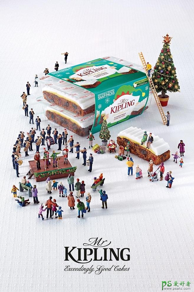 冬季雪景为主题的创意饼干广告设计，带给你快乐的饼干海报设计。
