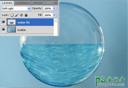 PS合成教程：创意打造玻璃球体中游动的鱼类世界景观图片