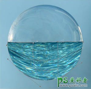 PS合成教程：创意打造玻璃球体中游动的鱼类世界景观图片