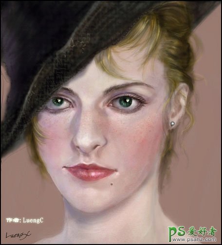 PS鼠绘教程：绘制一幅漂亮的美少妇油画作品实例教程