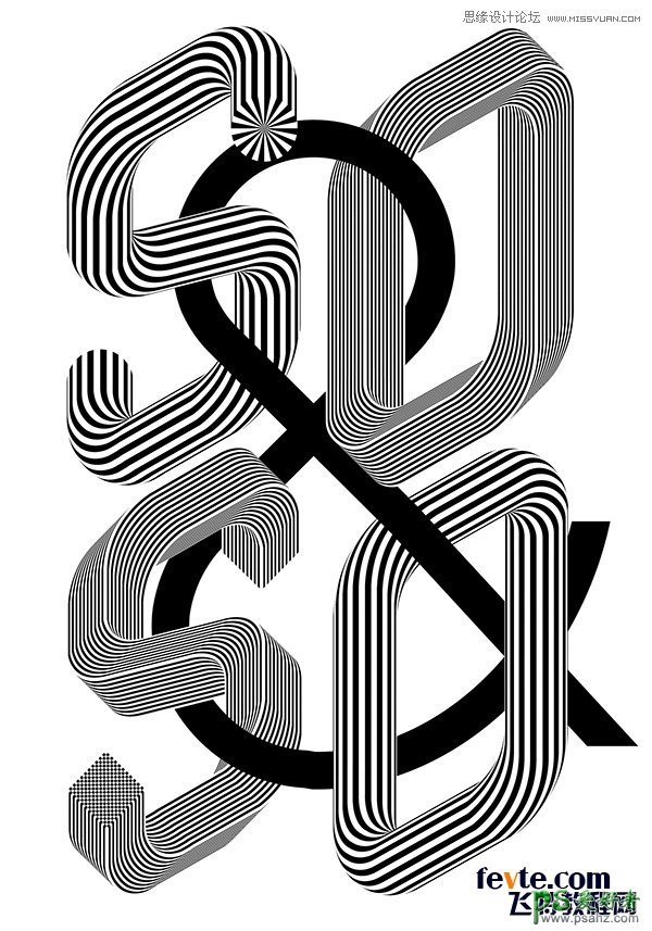 Illustrator个性文字制作教程：打造复古纹理效果的线条立体文字