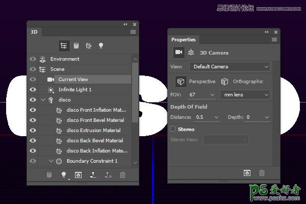 利用photoshop3D工具制作凹凸纹理镜像球效果的艺术文字