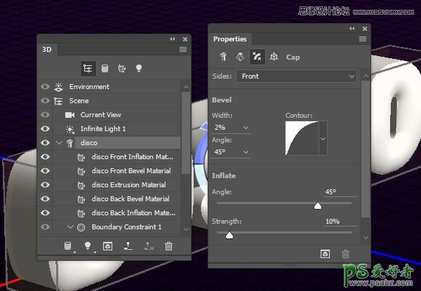 利用photoshop3D工具制作凹凸纹理镜像球效果的艺术文字