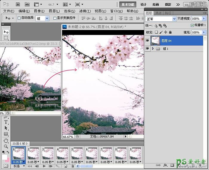 Photoshop动画图片制作教程：学习制作漂亮的花瓣飘落的效果
