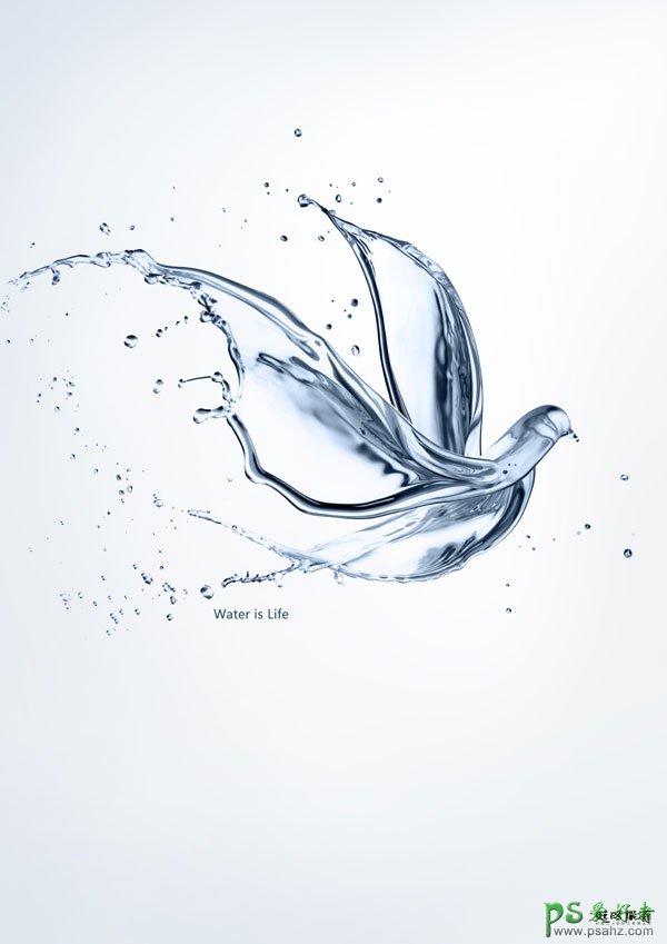 photoshop创意设计的漂亮水珠动物形象设计作品