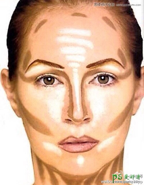PS后期进阶教程：加强美女人像脸部结构打造出立体质感的效果