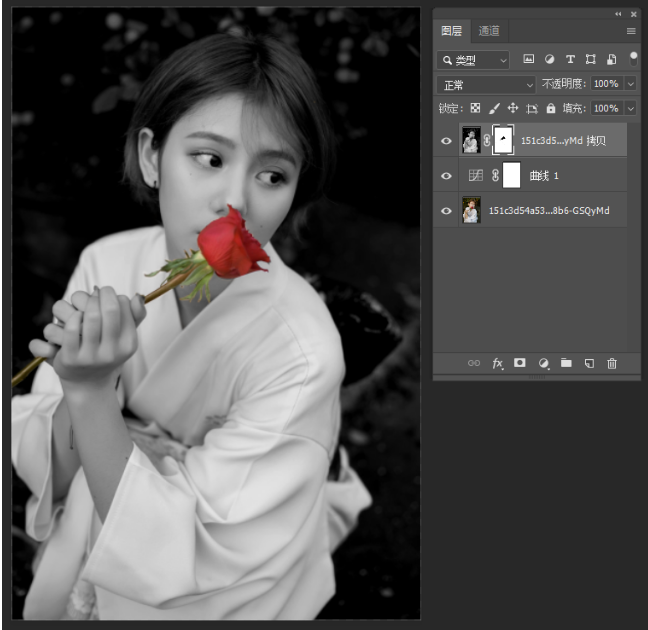 PS给黑白照片局部上色,让普通照片变得更加高端大气。