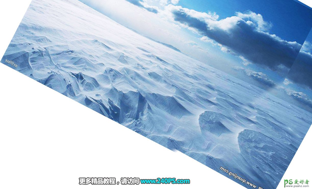 Photoshop字效教程：设计冬季冰雪运动主题风格的三维立体字。