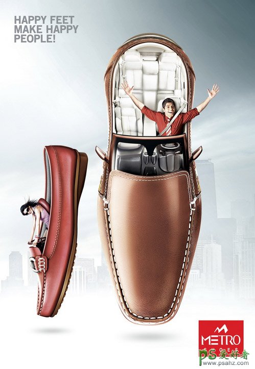 炫彩时尚的鞋子宣传广告，释放自我的鞋子广告海报作品图片。