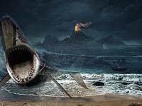 史前大白鲨 PS特效图片制作 利用合成技术打造沙滩鱼船科幻海报