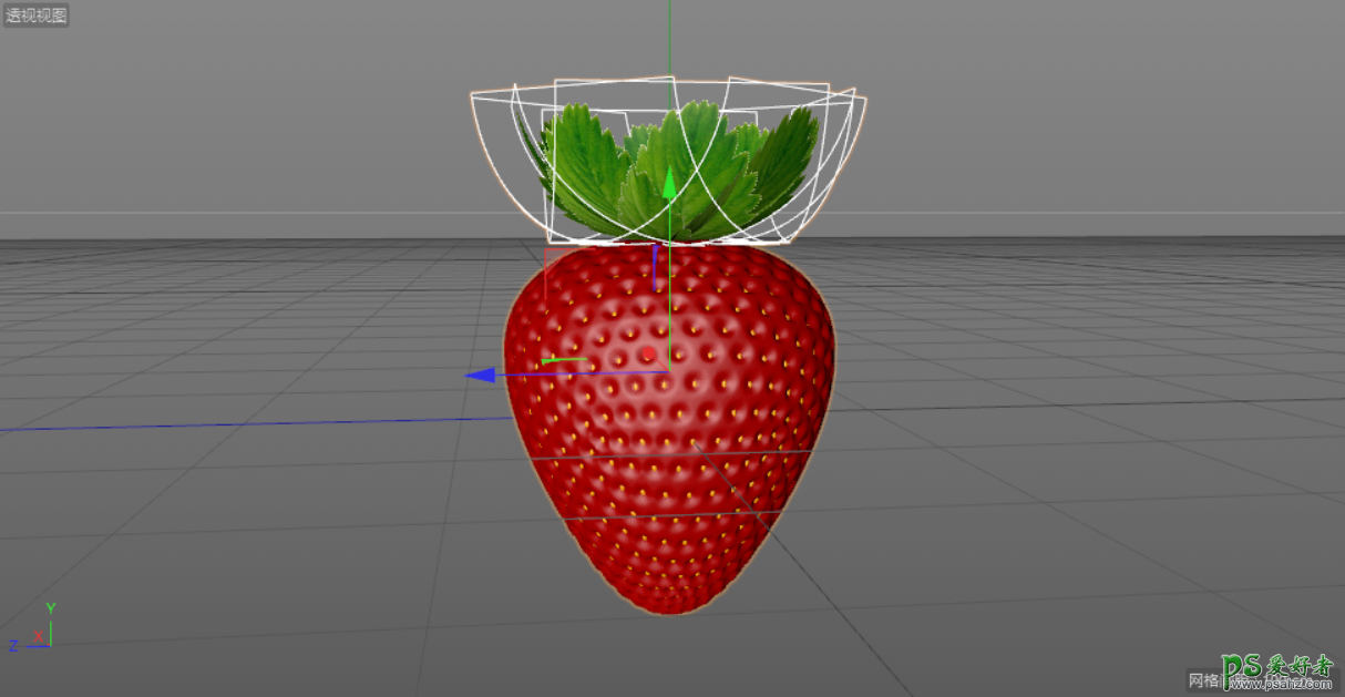C4D建模教程：制作质感逼真的草莓模型，水果草莓建模渲染实例。