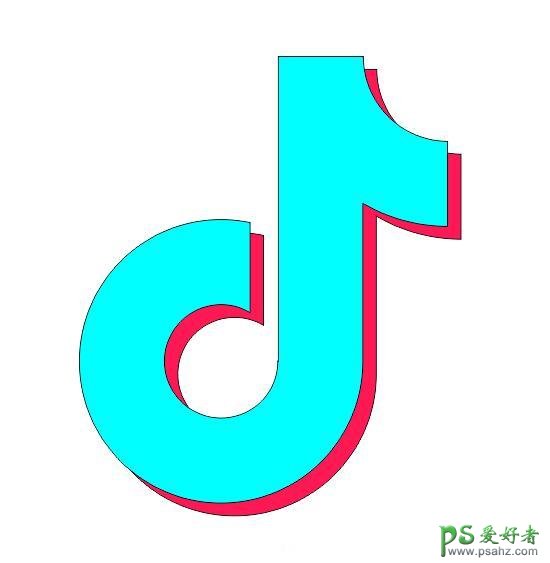 CorelDRAW绘制扁平化风格抖音APP图标，cdr制作抖音LOGO图标。