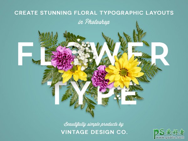 漂亮的花卉艺术字设计,花卉装饰艺术字体设计欣赏。