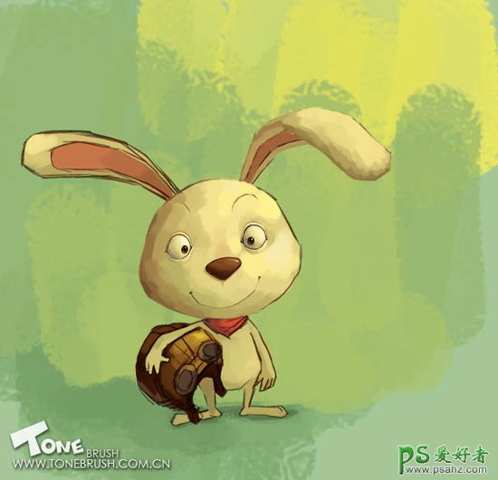 PS鼠绘教程：打造漂亮可爱的失量卡通小兔子素材图片