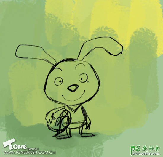 PS鼠绘教程：打造漂亮可爱的失量卡通小兔子素材图片