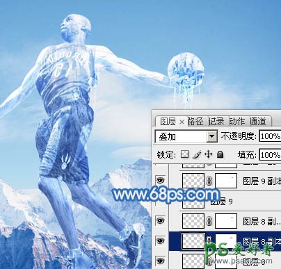 PS人像特效照片合成：打造超酷的冰冻效果的篮球运动员，篮球员冰