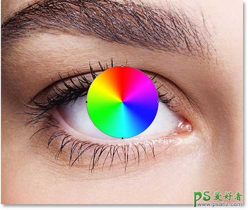 PS人像美化教程：给漂亮的美女眼睛制作出超酷的彩虹美瞳效果