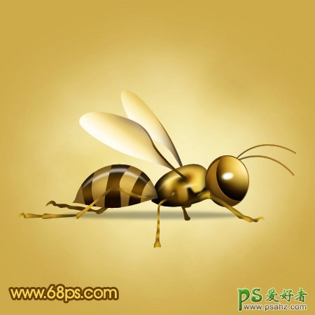 PS实例教程：制作漂亮的卡通小蜜蜂失量素材图片