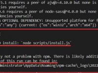 vscode输入npm install报错:node-sass@8.0.0 install:'node scripts/install.js'解决