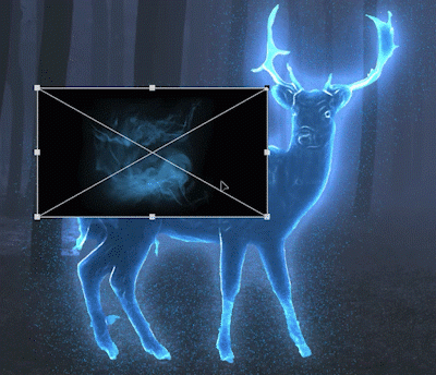 PS梦幻合成实例：创意合成深山老林中发光的小鹿意境场景。