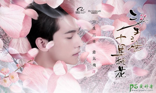 明星刘亦菲电影《三生三世十里桃花》创意宣传海报设计 角色海报