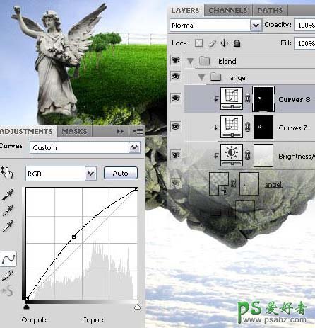 PS合成教程：创意合成飘浮在空中的梦幻小岛