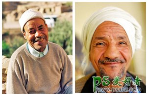 ps换脸教程：学习用简单的方法给可爱的老人照片换脸。