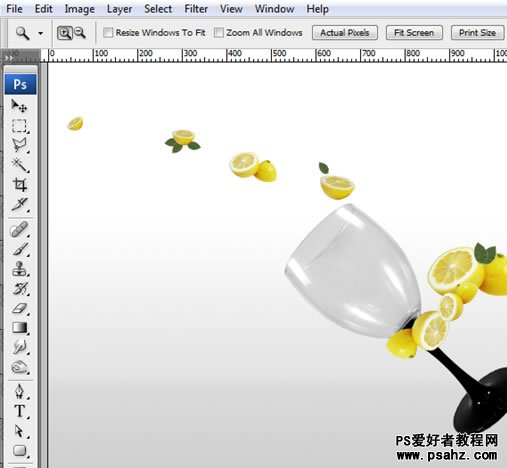 photoshop合成浮在花海中的创意玻璃杯子效果教程