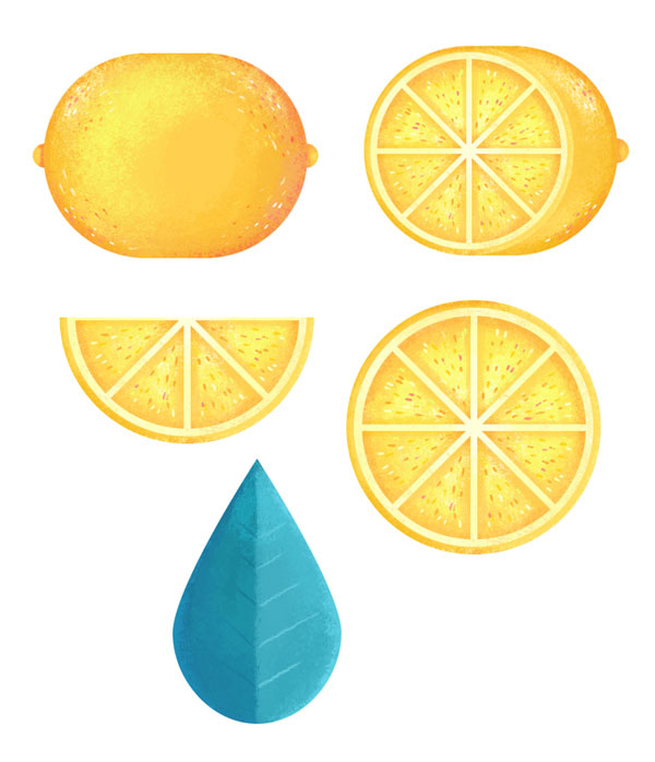PS插画教程：手工绘制扁平风格柠檬杯插画图片